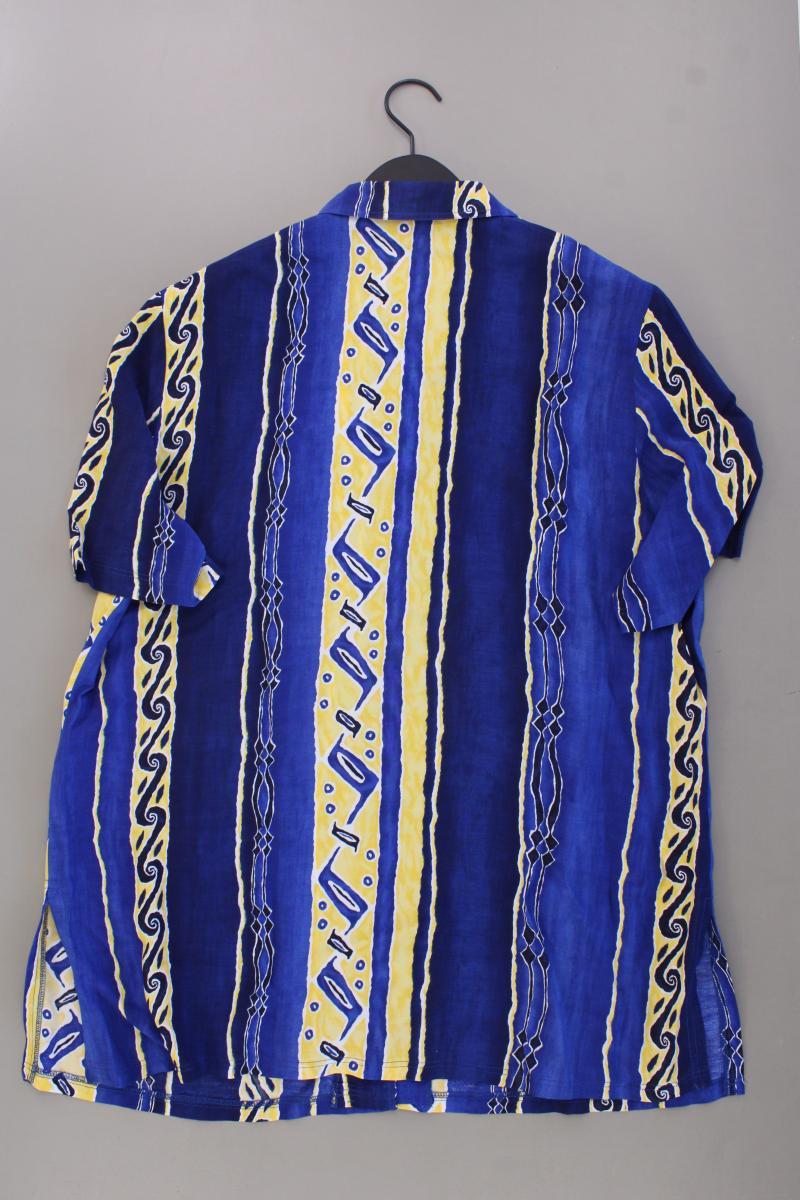 Kurzarmbluse Gr. 46 Vintage blau aus Viskose
