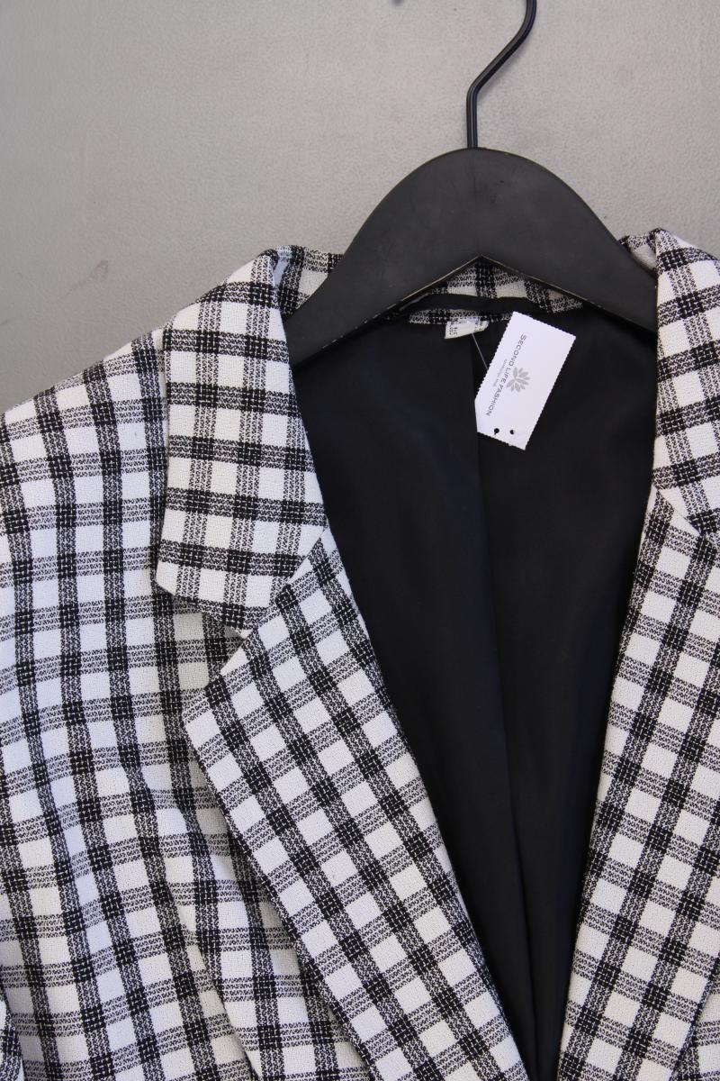 Longblazer Gr. 44 kariert Vintage grau aus Viskose