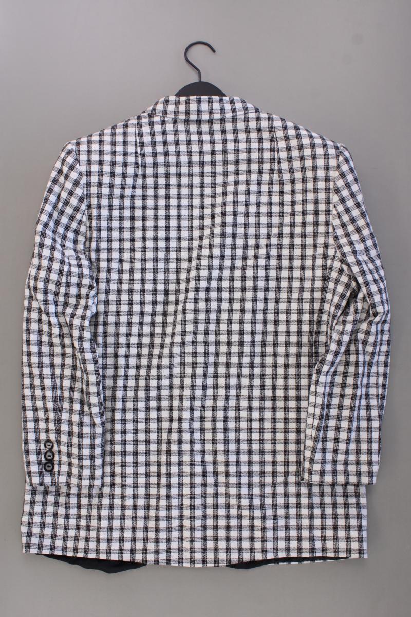 Longblazer Gr. 44 kariert Vintage grau aus Viskose