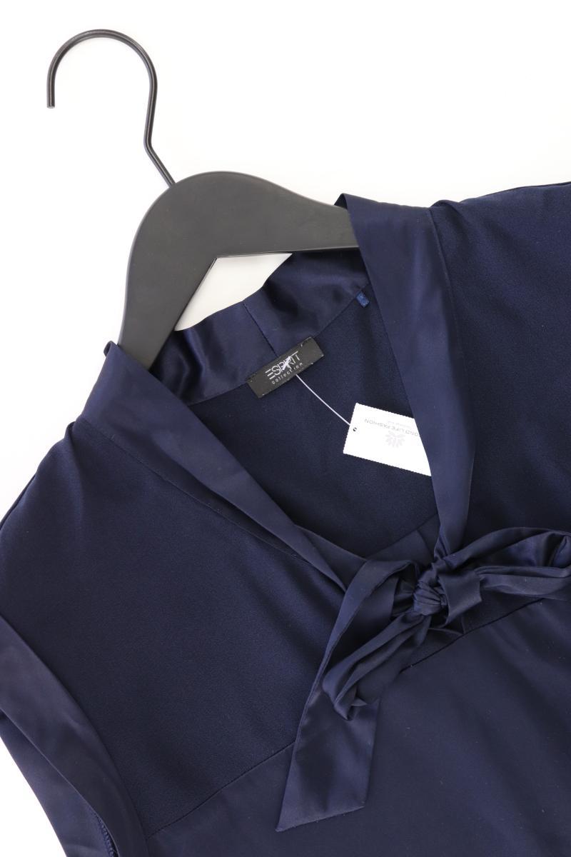 Esprit Collection Schluppenbluse Gr. 38 Ärmellos blau aus Polyester
