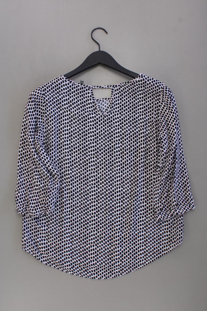 Street One Comfort Bluse Gr. 40 geometrisches Muster 3/4 Ärmel grau aus Viskose