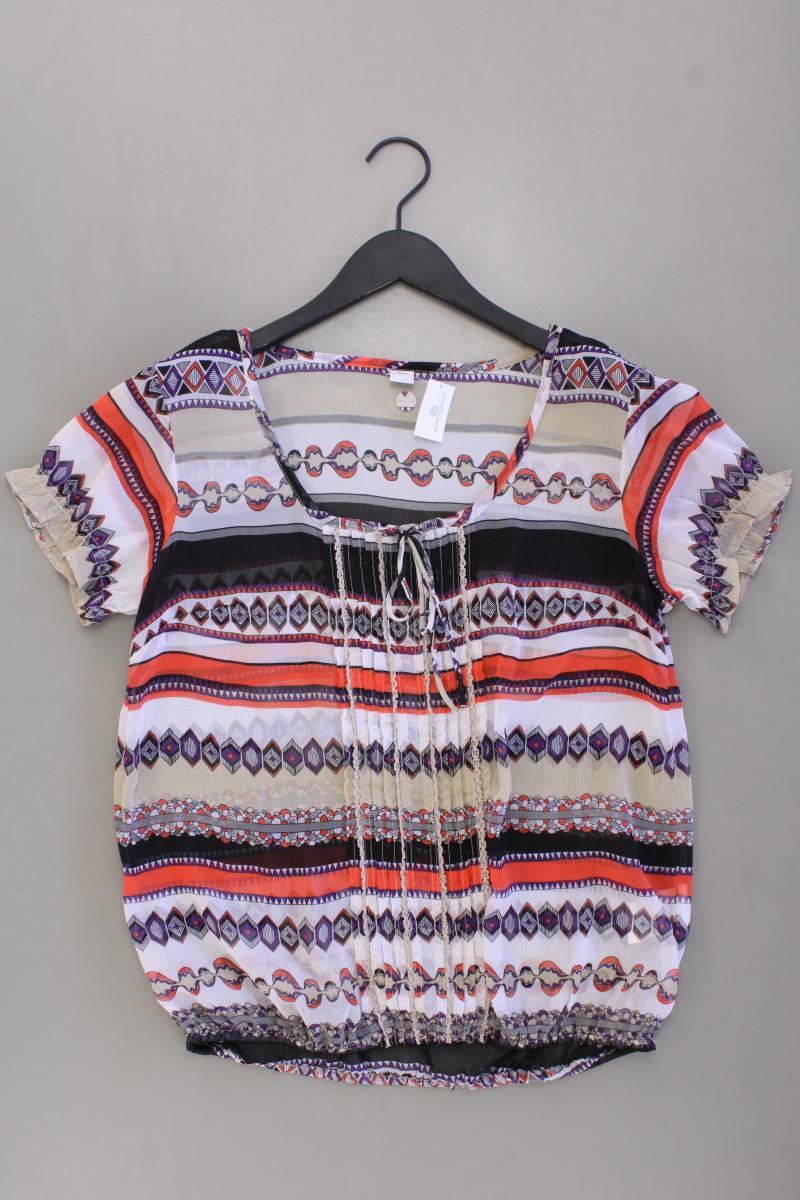 s.Oliver Chiffonbluse Gr. 38 geometrisches Muster Kurzarm mehrfarbig