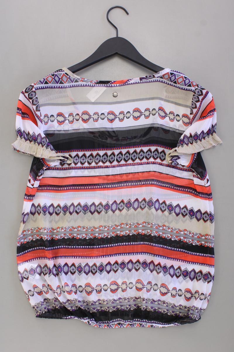 s.Oliver Chiffonbluse Gr. 38 geometrisches Muster Kurzarm mehrfarbig