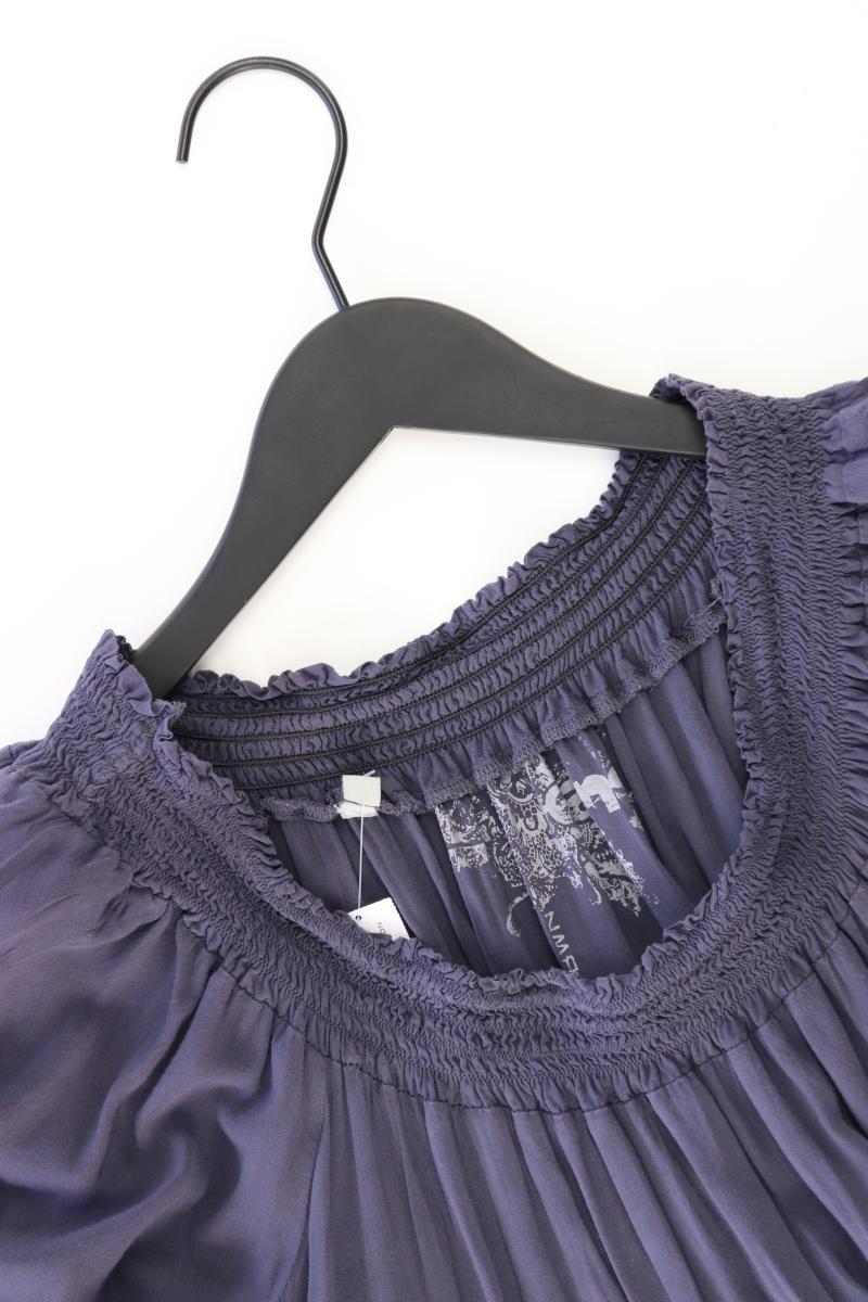 Kurzarmkleid Gr. 36 mit Carmen-Ausschnitt blau