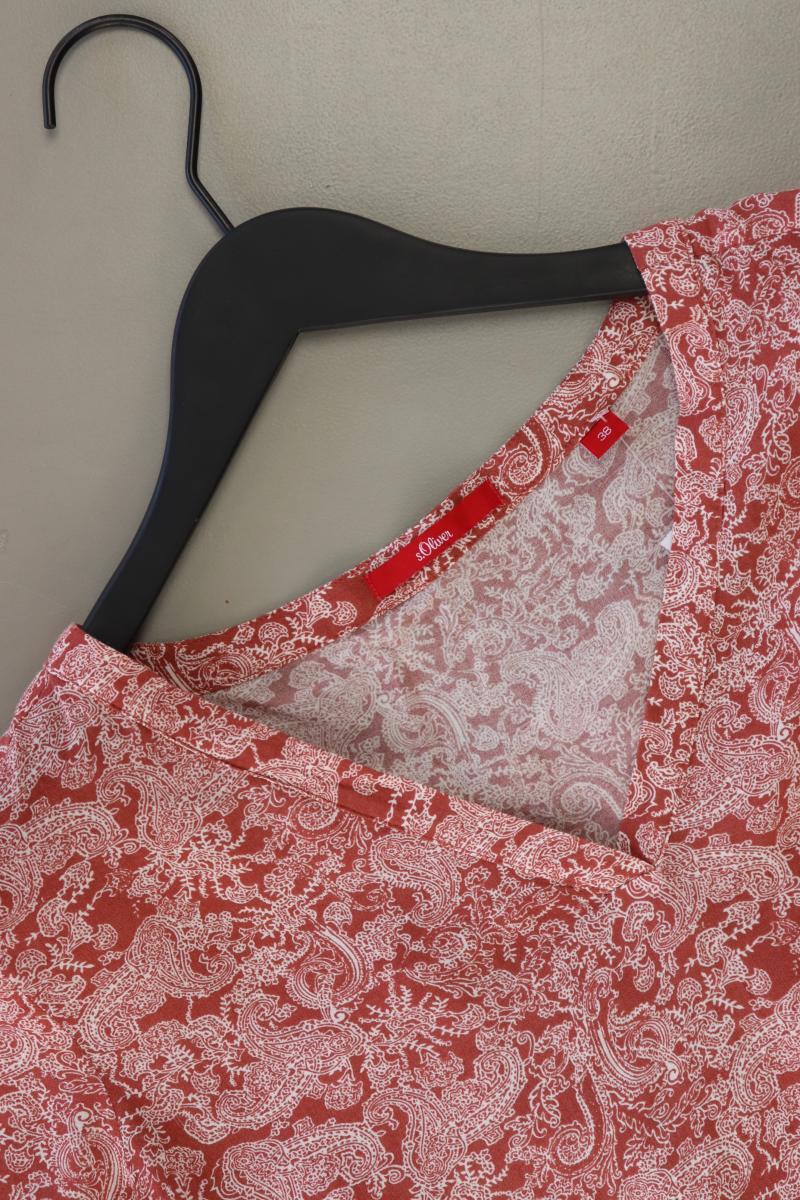 s.Oliver Regular Bluse Gr. 38 mit Paisleymuster 3/4 Ärmel orange aus Viskose