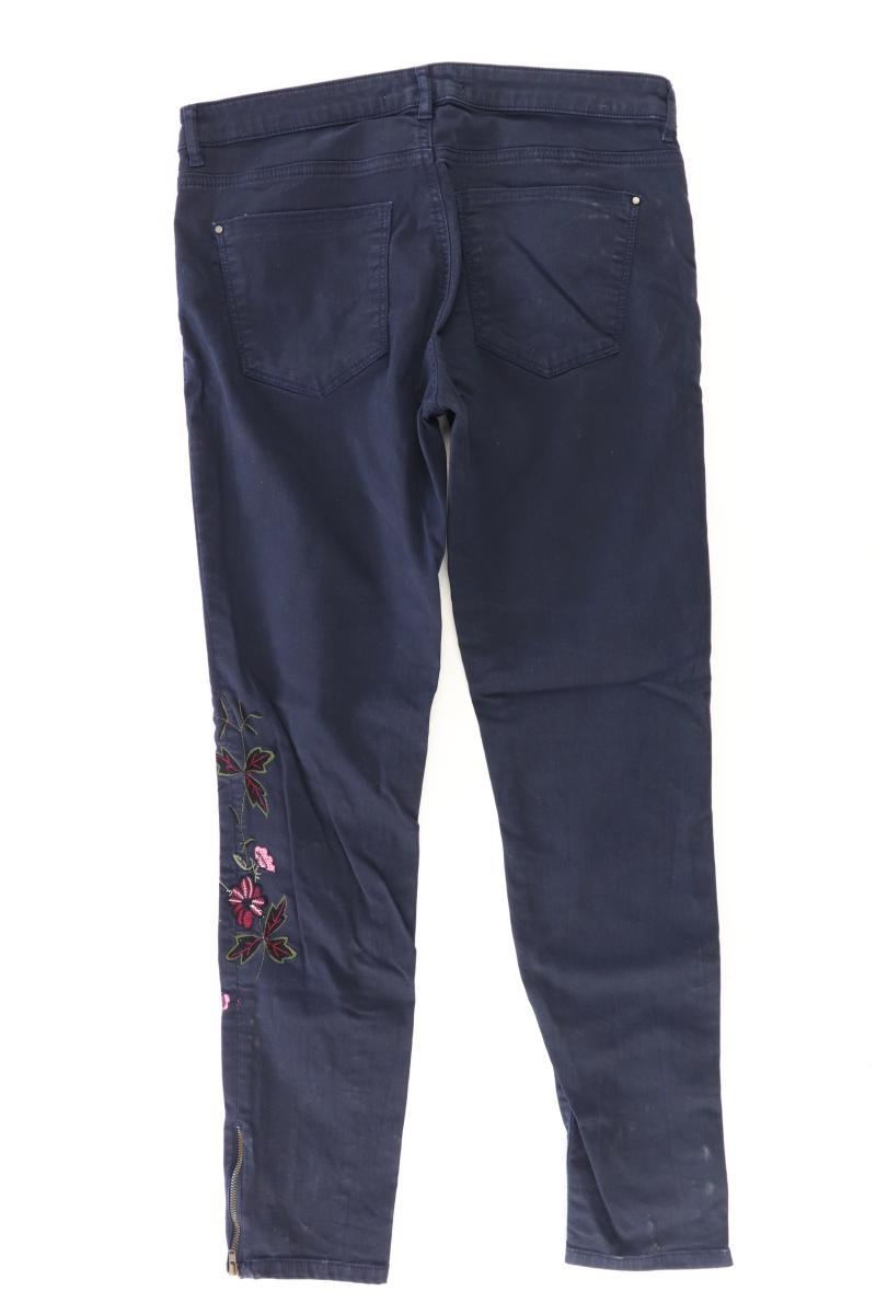 Esprit Skinny Jeans Gr. 38 mit Blumenmuster blau aus Baumwolle