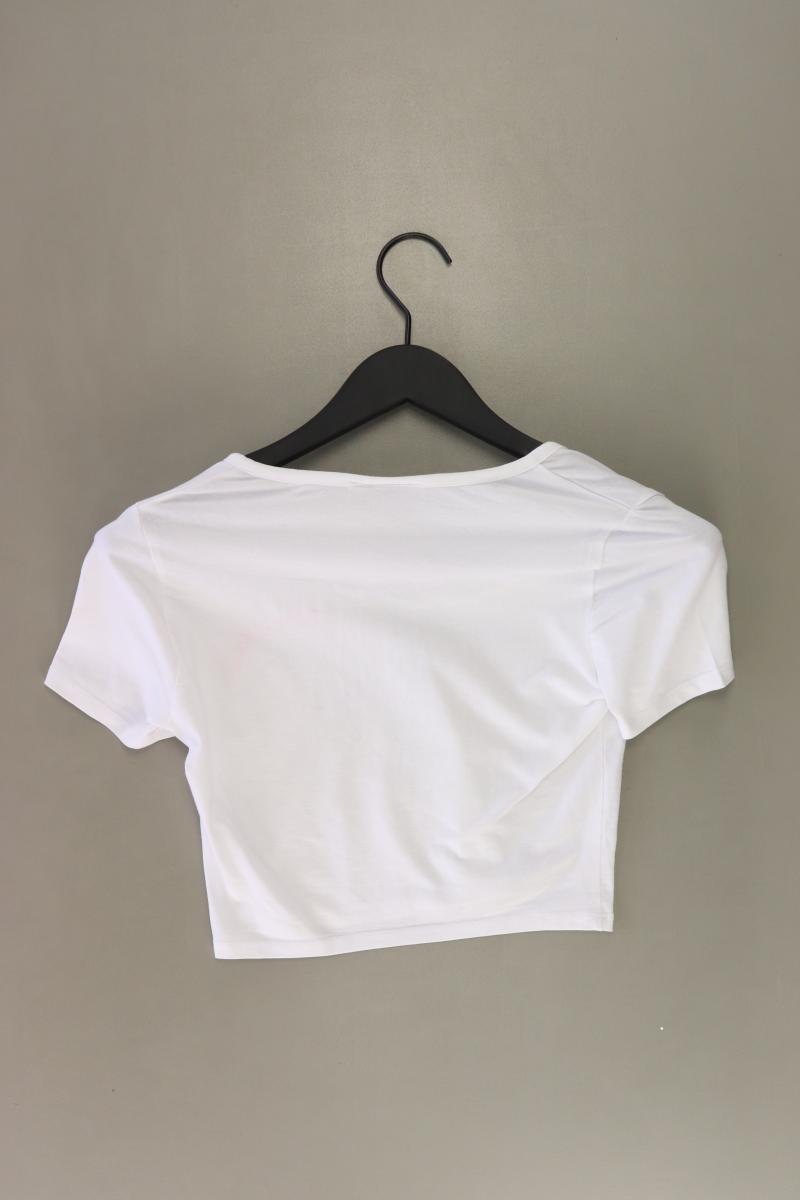 Asos Cropped Shirt Gr. 38 Kurzarm weiß aus Baumwolle