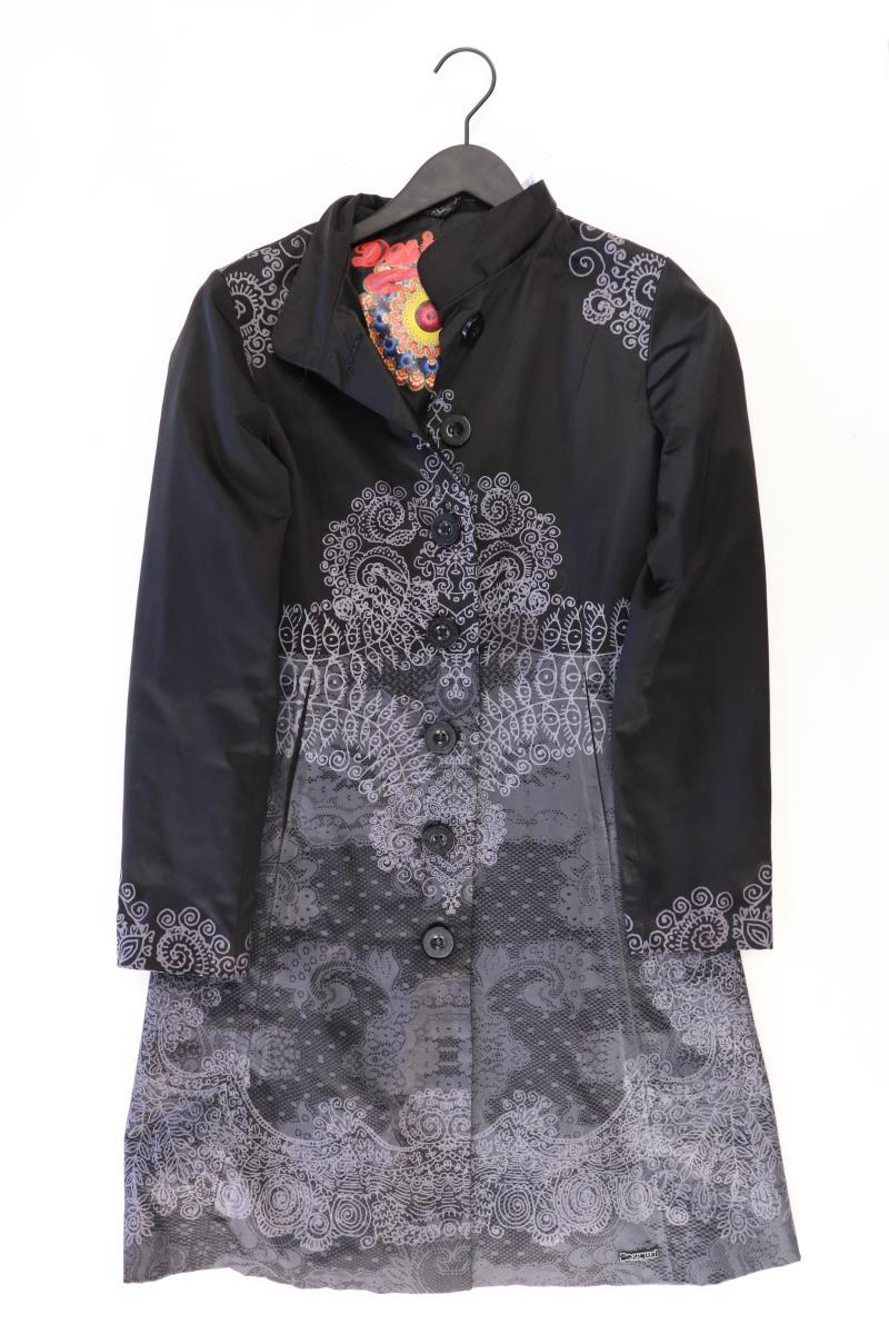 Desigual Slim Mantel Gr. 40 mit Blumenmuster schwarz aus Baumwolle