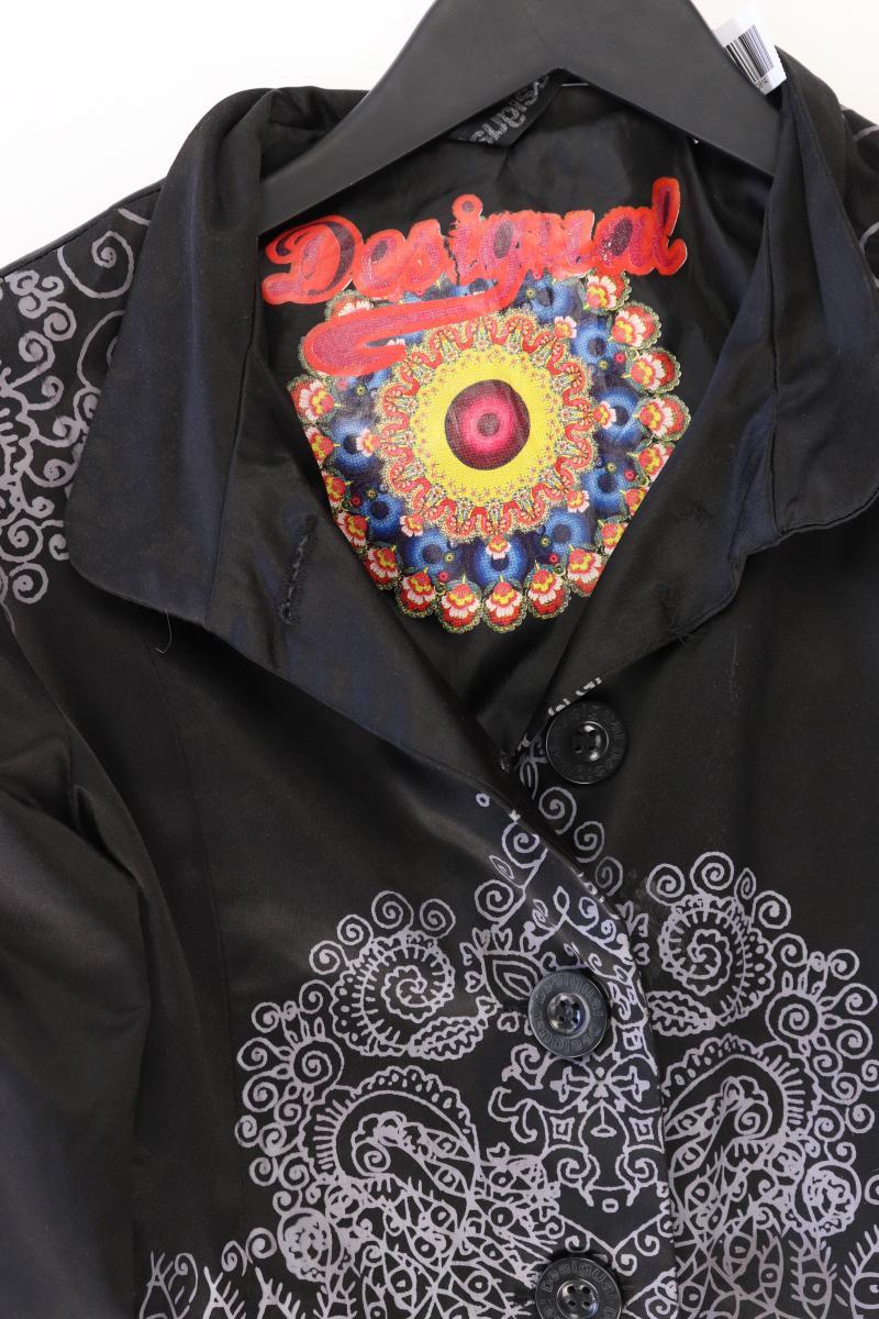 Desigual Slim Mantel Gr. 40 mit Blumenmuster schwarz aus Baumwolle