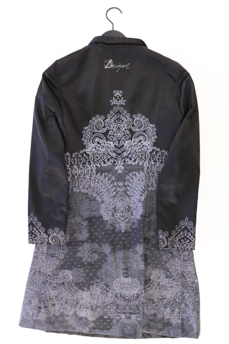 Desigual Slim Mantel Gr. 40 mit Blumenmuster schwarz aus Baumwolle