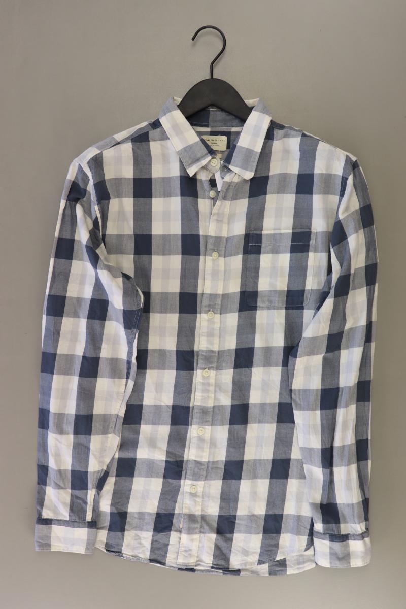 Selected Homme Karohemd für Herren Gr. L kariert Langarm blau aus Baumwolle