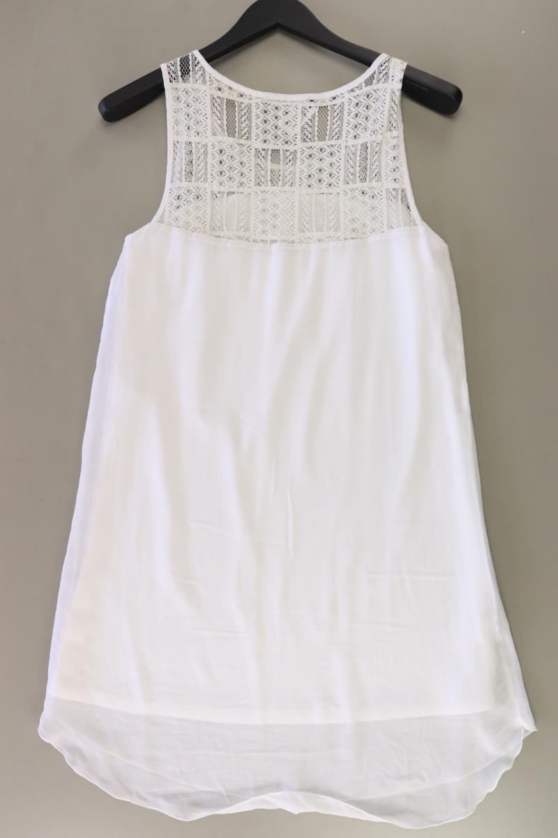 Vila Chiffonkleid Gr. M Ärmellos weiß aus Polyester