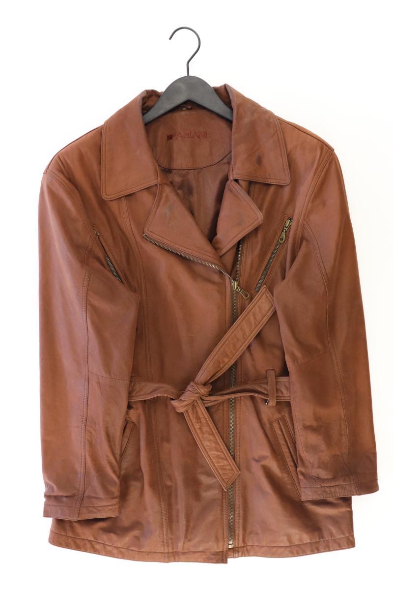 FABIANI Ledermantel Gr. 42 mit Gürtel braun