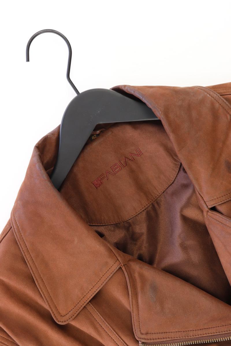 FABIANI Ledermantel Gr. 42 mit Gürtel braun