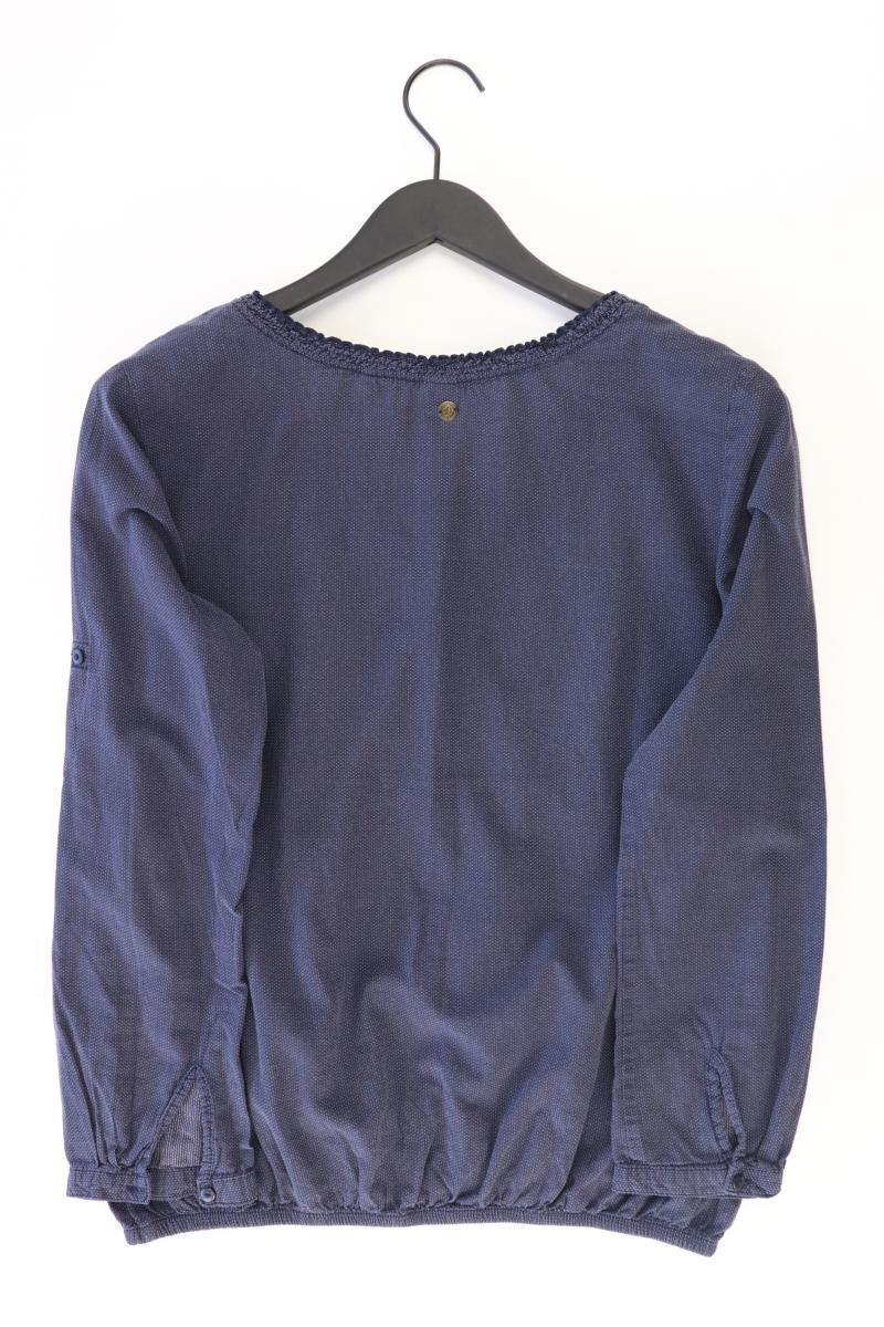 s.Oliver Rüschenbluse Gr. 38 gepunktet Langarm blau