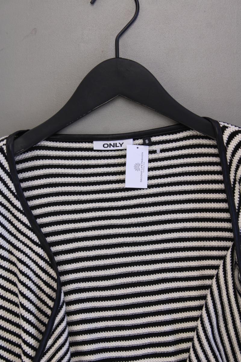 Only Strickjacke Gr. S gestreift Langarm weiß aus Viskose