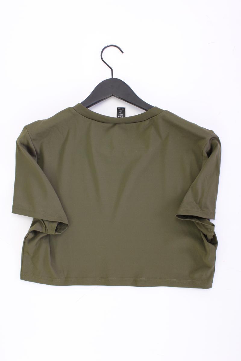 Shein Crop Shirt Gr. XL neuwertig Kurzarm olivgrün aus Polyester