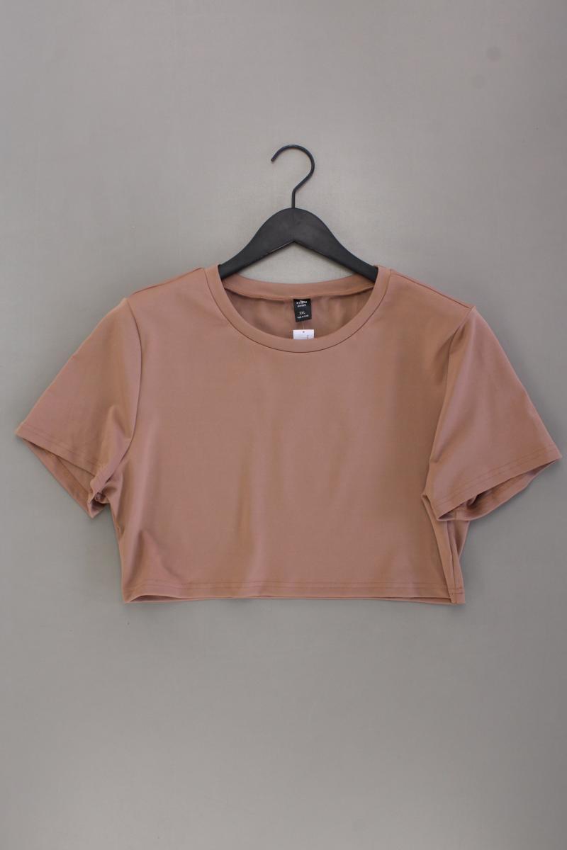 Shein Crop Shirt Gr. XL neuwertig Kurzarm braun aus Polyester