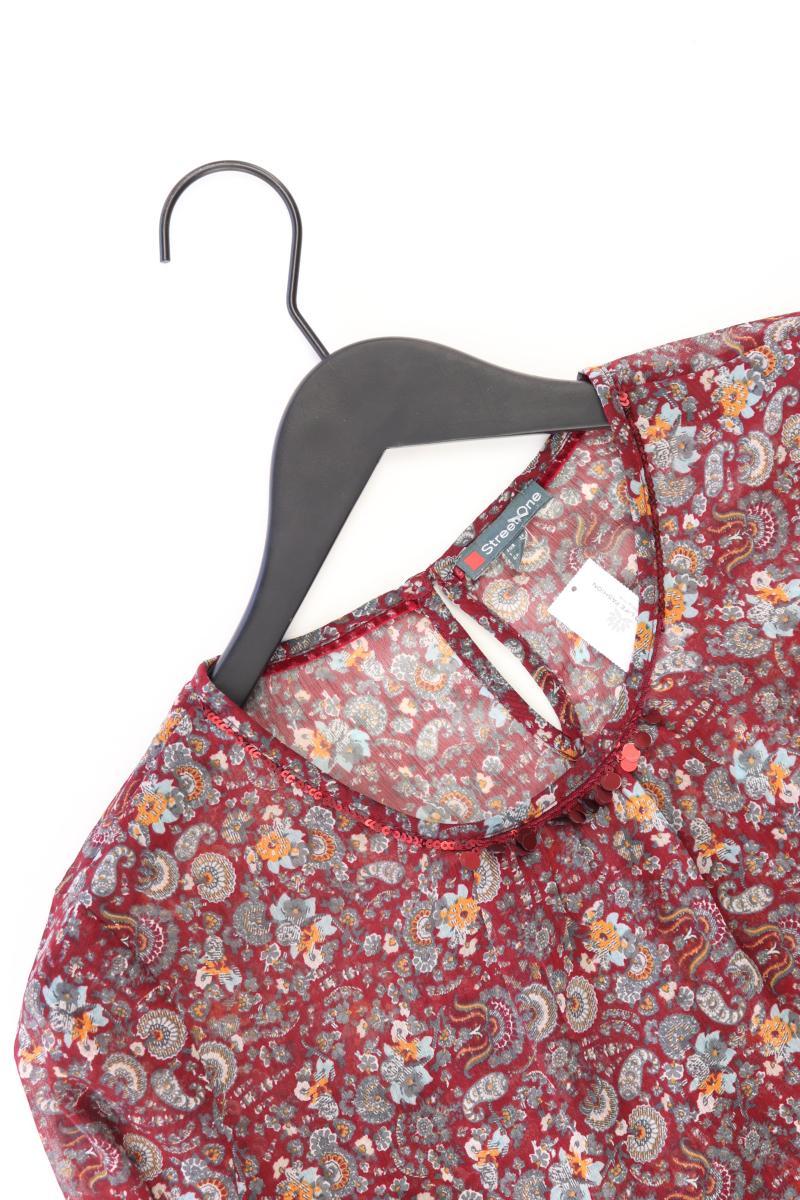 Street One Regular Bluse Gr. 36 mit Blumenmuster 3/4 Ärmel rot aus Polyester