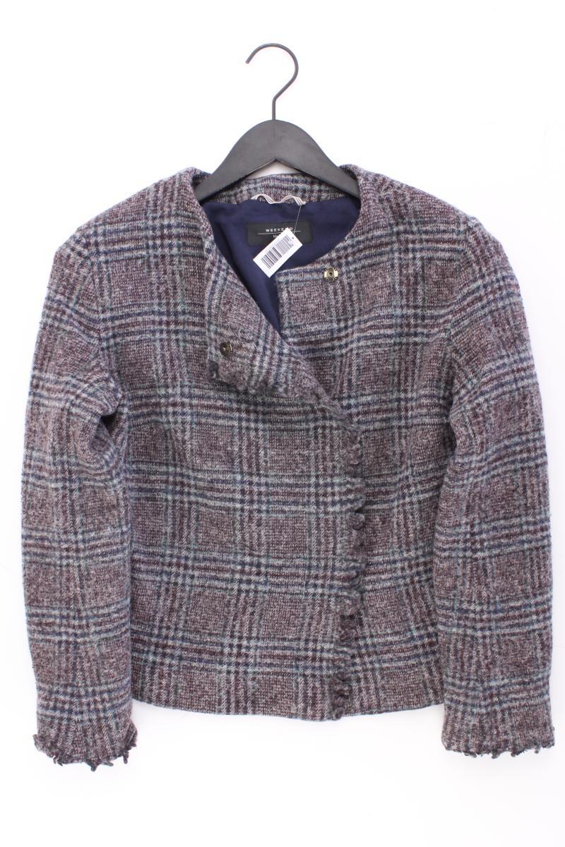 Weekend Max Mara Wolljacke Gr. L kariert grau