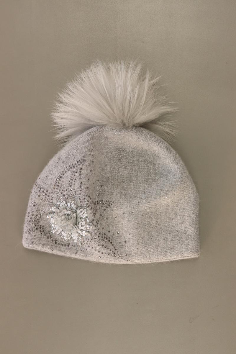 Mütze aus Angora neuwertig grau aus Polyacryl