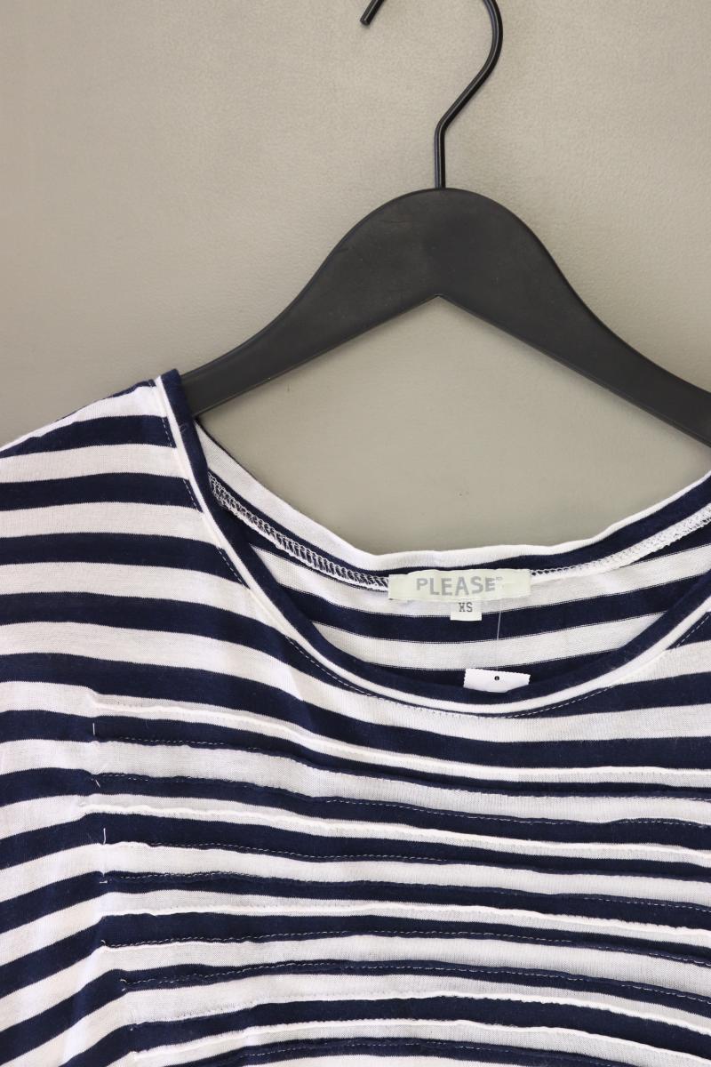 Please Ringelshirt Gr. XS gestreift Kurzarm blau aus Baumwolle