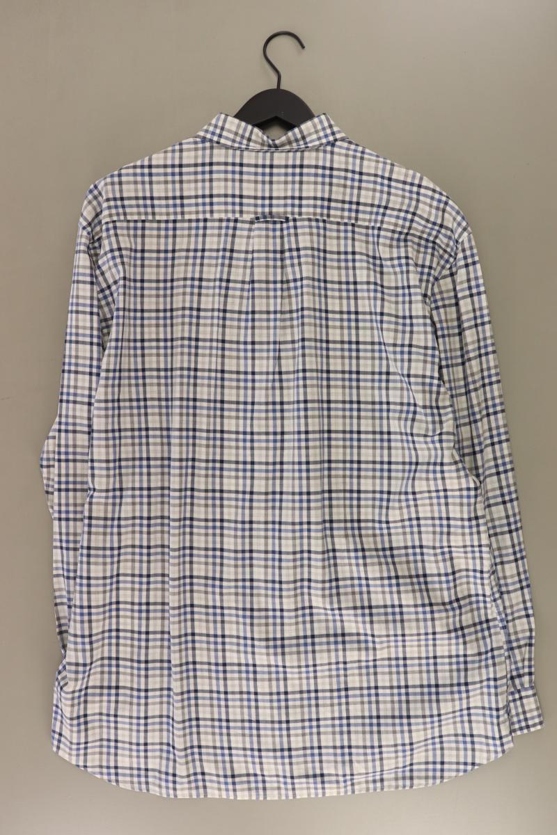 Gant Karohemd für Herren Gr. XL kariert Langarm blau aus Baumwolle