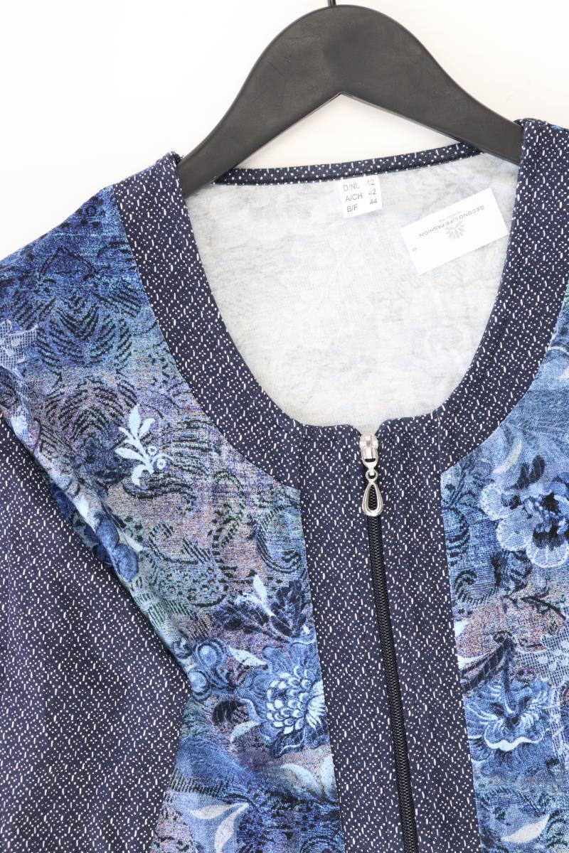Printshirt Gr. 42 neuwertig 3/4 Ärmel blau aus Viskose
