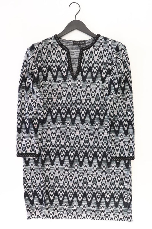 Ana Alcazar Langarmkleid Gr. 40 geometrisches Muster neuwertig grau