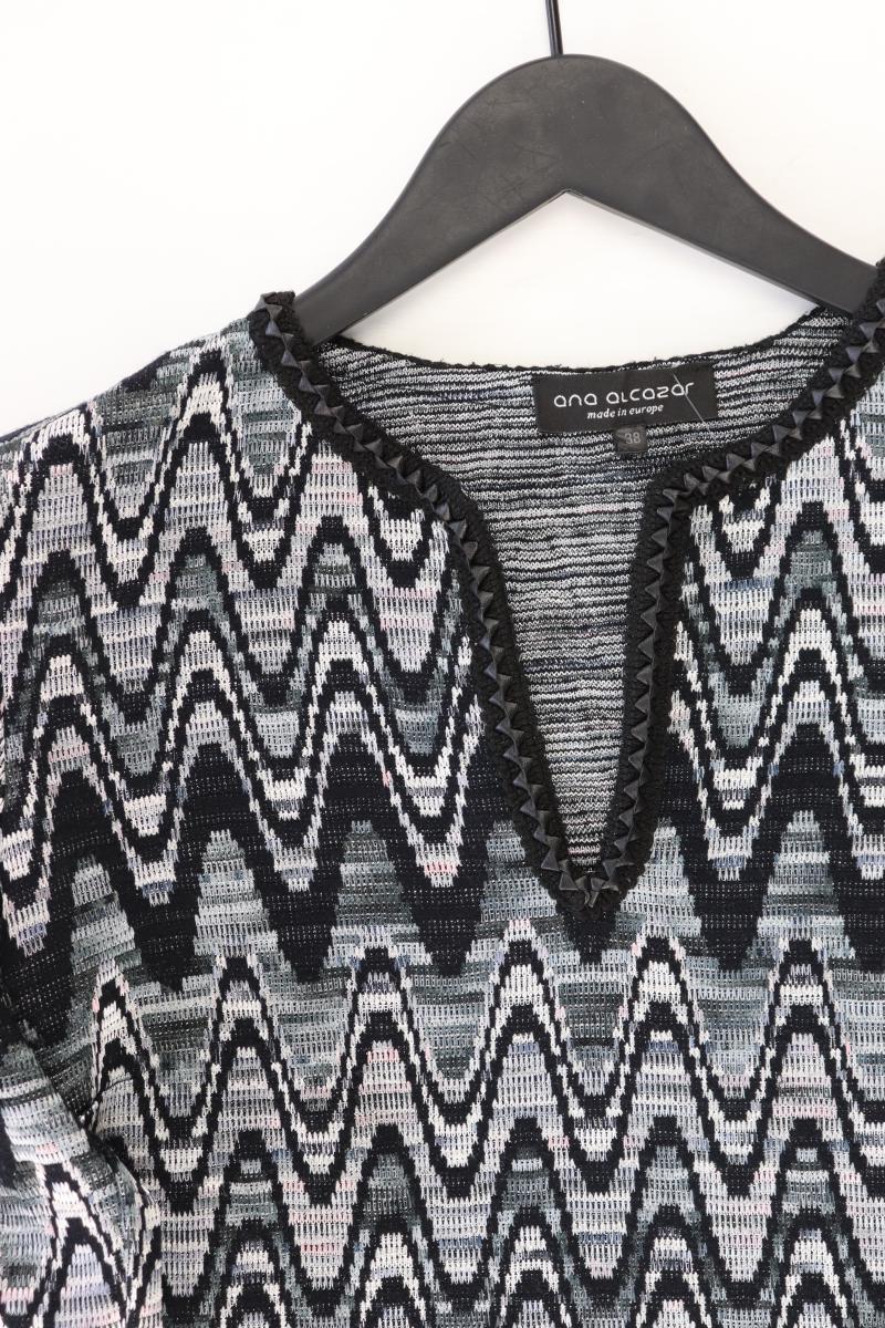 Ana Alcazar Langarmkleid Gr. 40 geometrisches Muster neuwertig grau