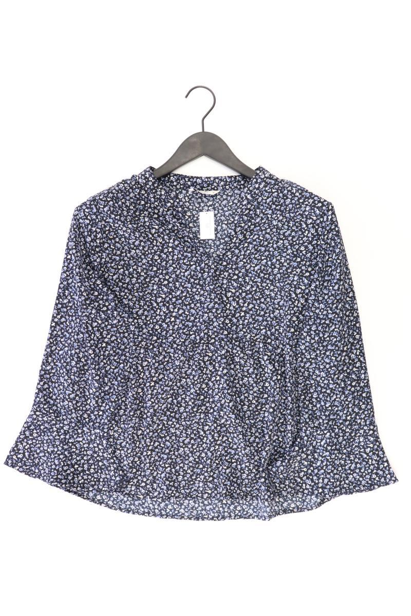PIGALLE Regular Bluse Gr. 40 mit Blumenmuster Trompetenärmel blau aus Polyester