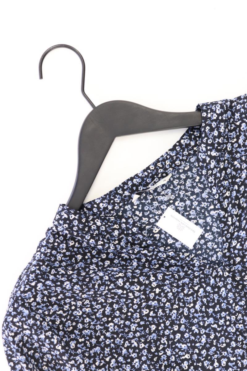PIGALLE Regular Bluse Gr. 40 mit Blumenmuster Trompetenärmel blau aus Polyester