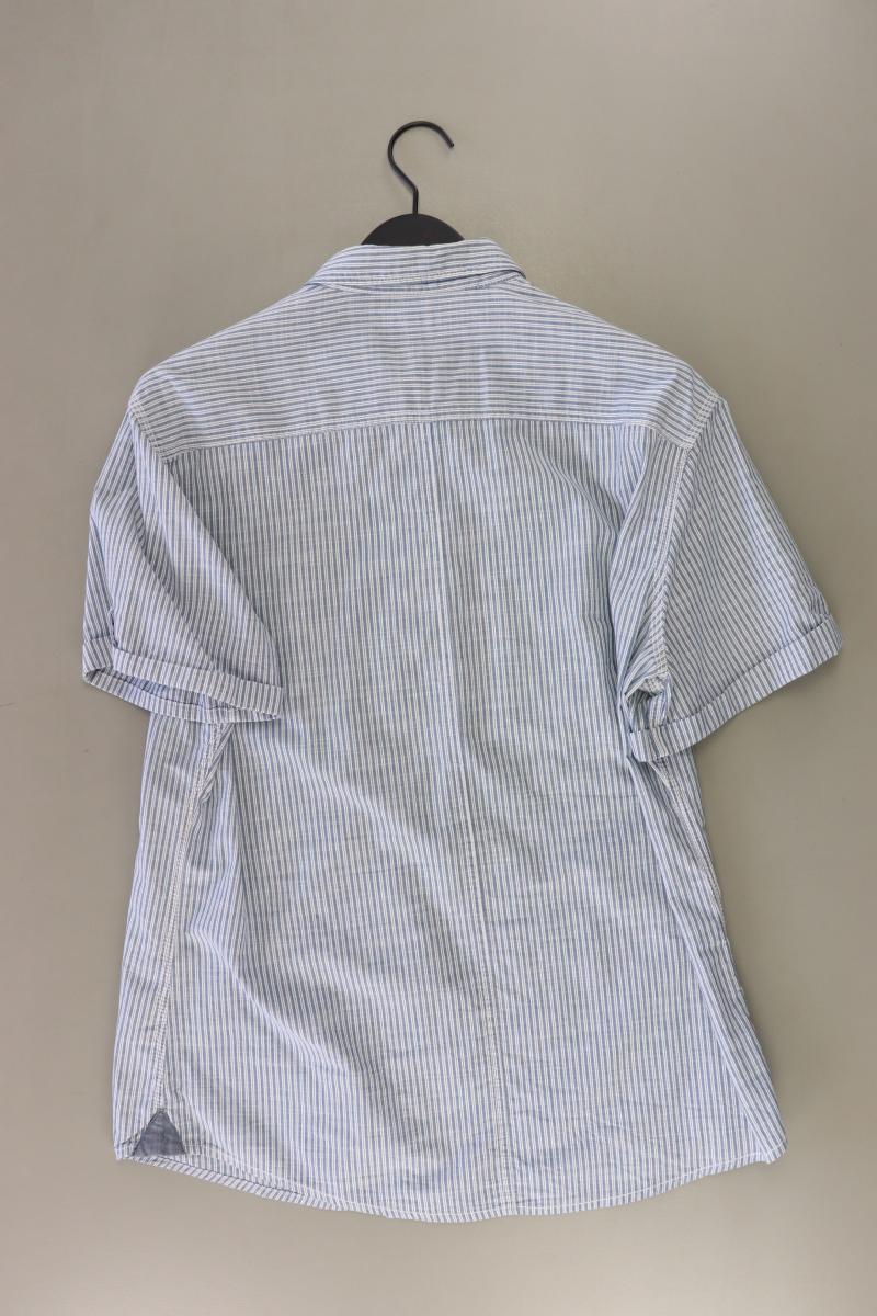 edc by Esprit Kurzarmhemd für Herren Gr. XL gestreift blau aus Baumwolle