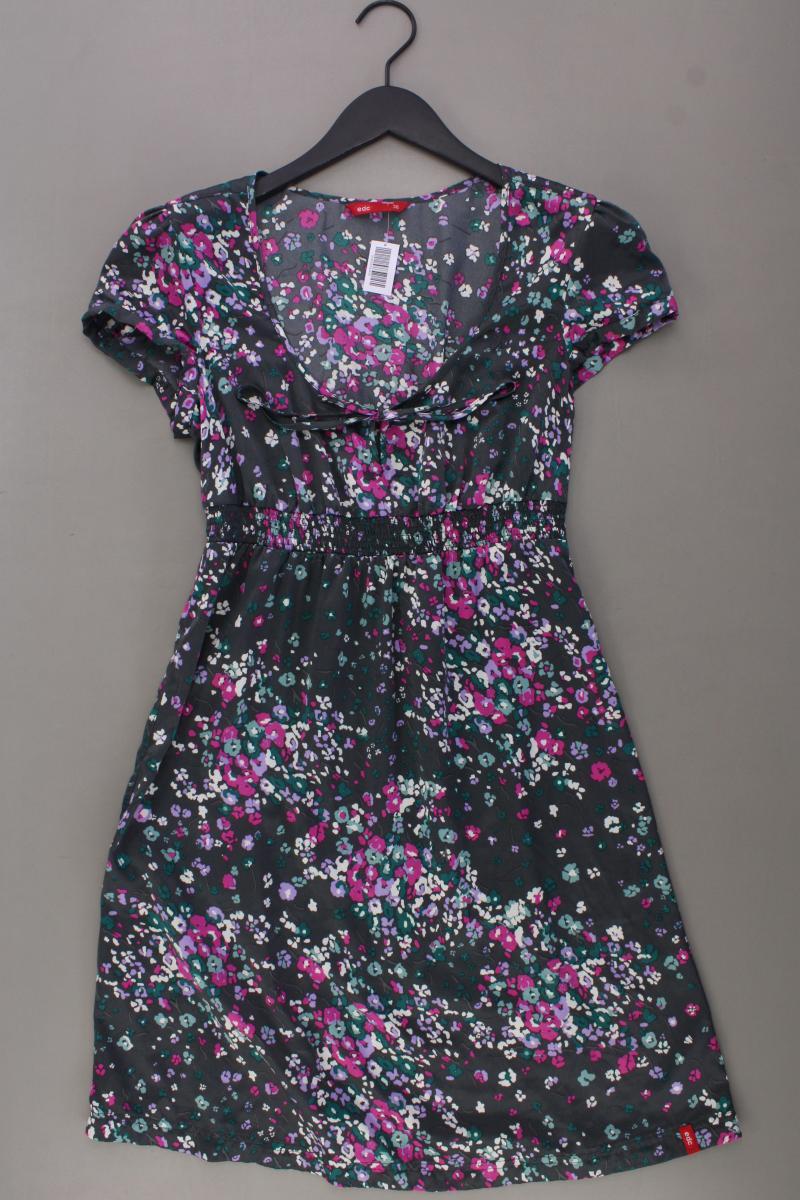 edc by Esprit Kurzarmkleid Gr. 38 mit Blumenmuster mehrfarbig aus Polyester