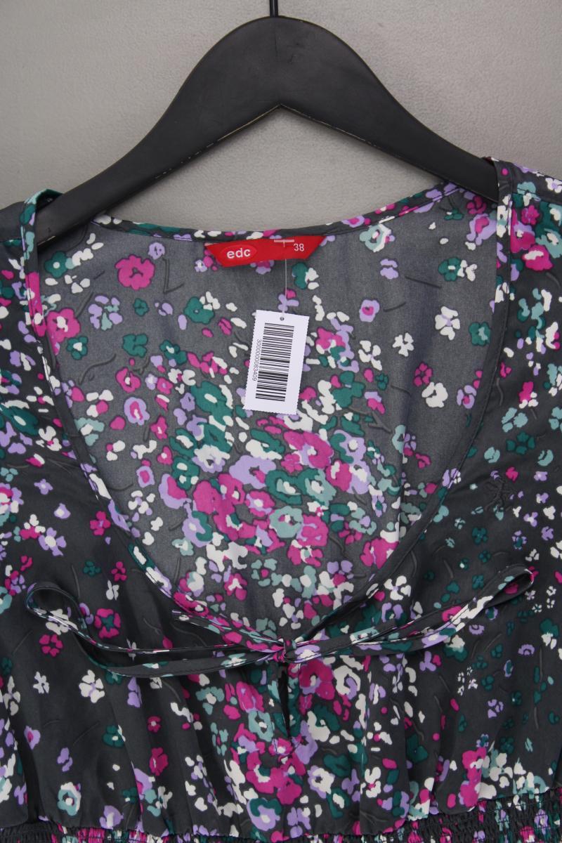 edc by Esprit Kurzarmkleid Gr. 38 mit Blumenmuster mehrfarbig aus Polyester