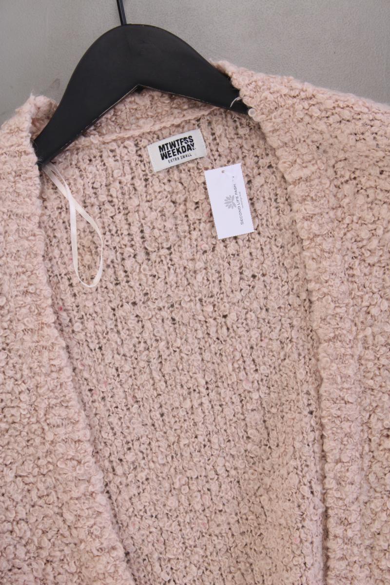Weekday Strickjacke Gr. XS Langarm rosa aus Polyacryl