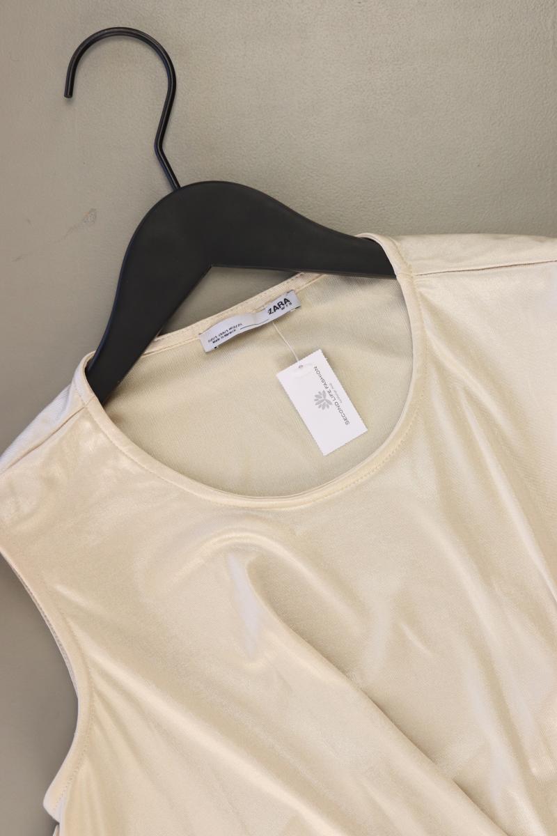 Zara Ärmellose Bluse Gr. S creme aus Polyester