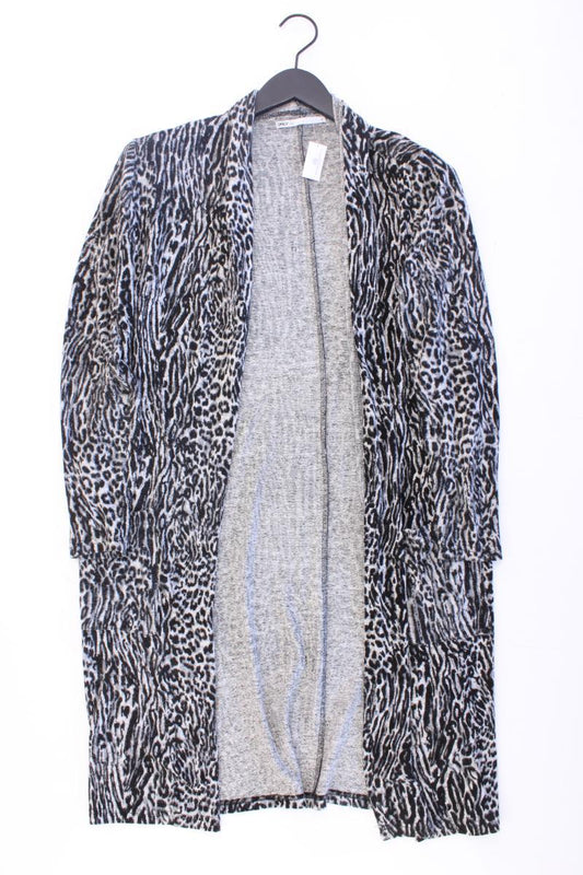 Only Strickjacke Gr. S mit Tierdruck Langarm grau aus Viskose