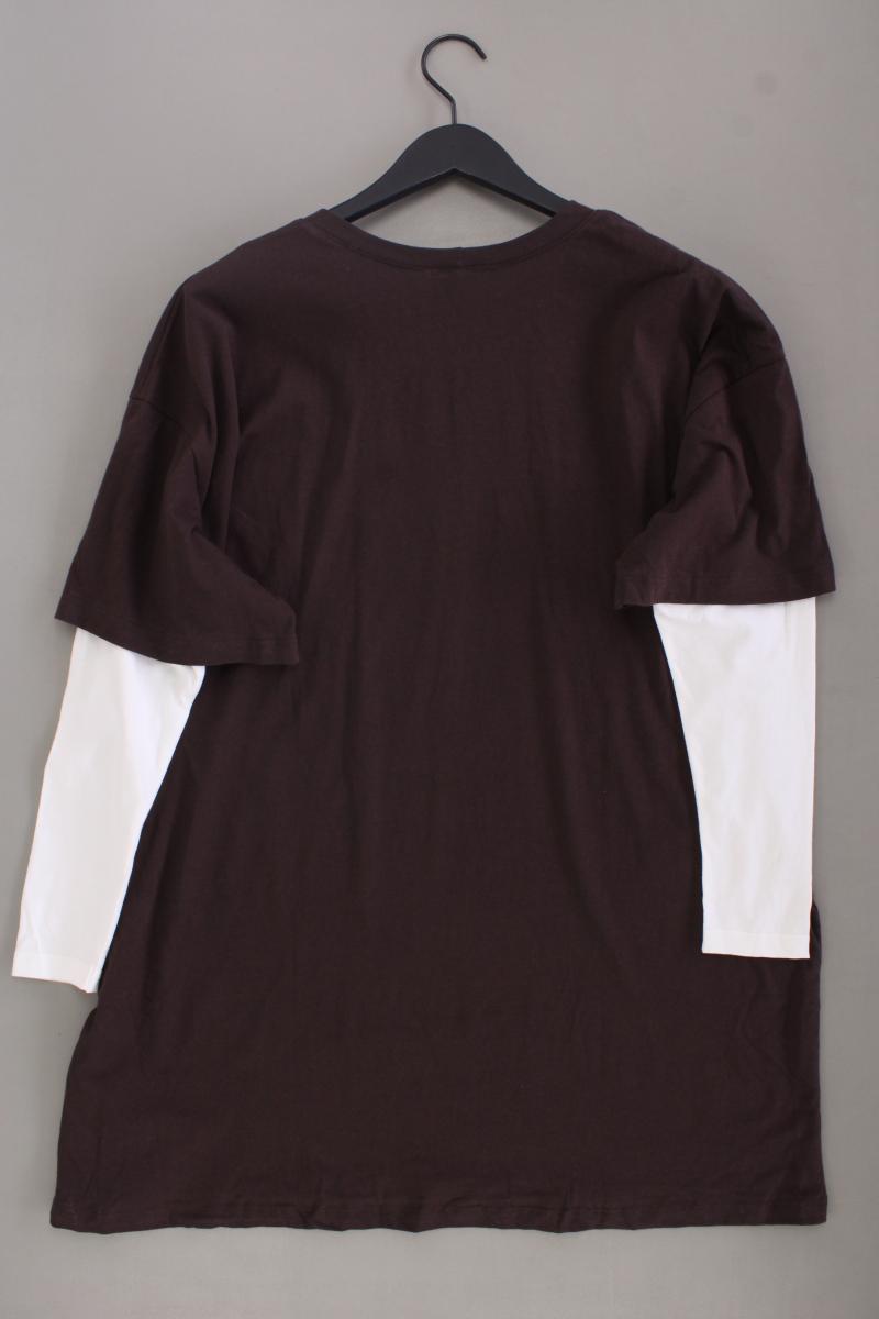 Asos Oversize Shirtkleid Gr. 32 neu mit Etikett Langarm braun aus Baumwolle