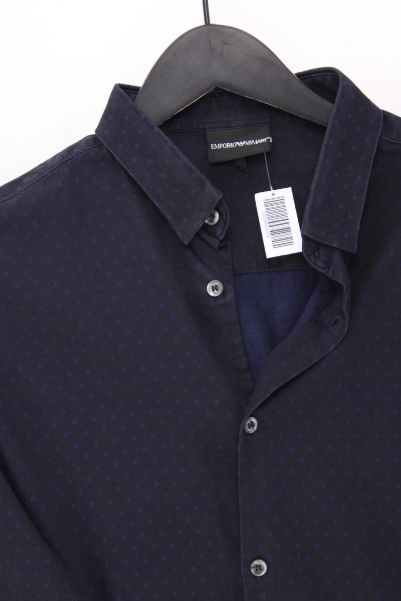 Emporio Armani Langarmhemd für Herren Gr. L blau aus Baumwolle