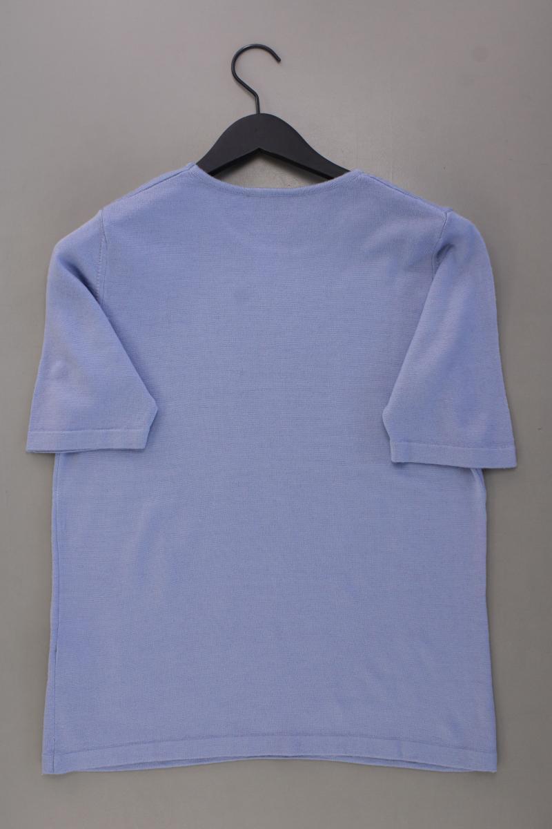 Peter Hahn Strickshirt aus Wolle Gr. 40 Kurzarm blau