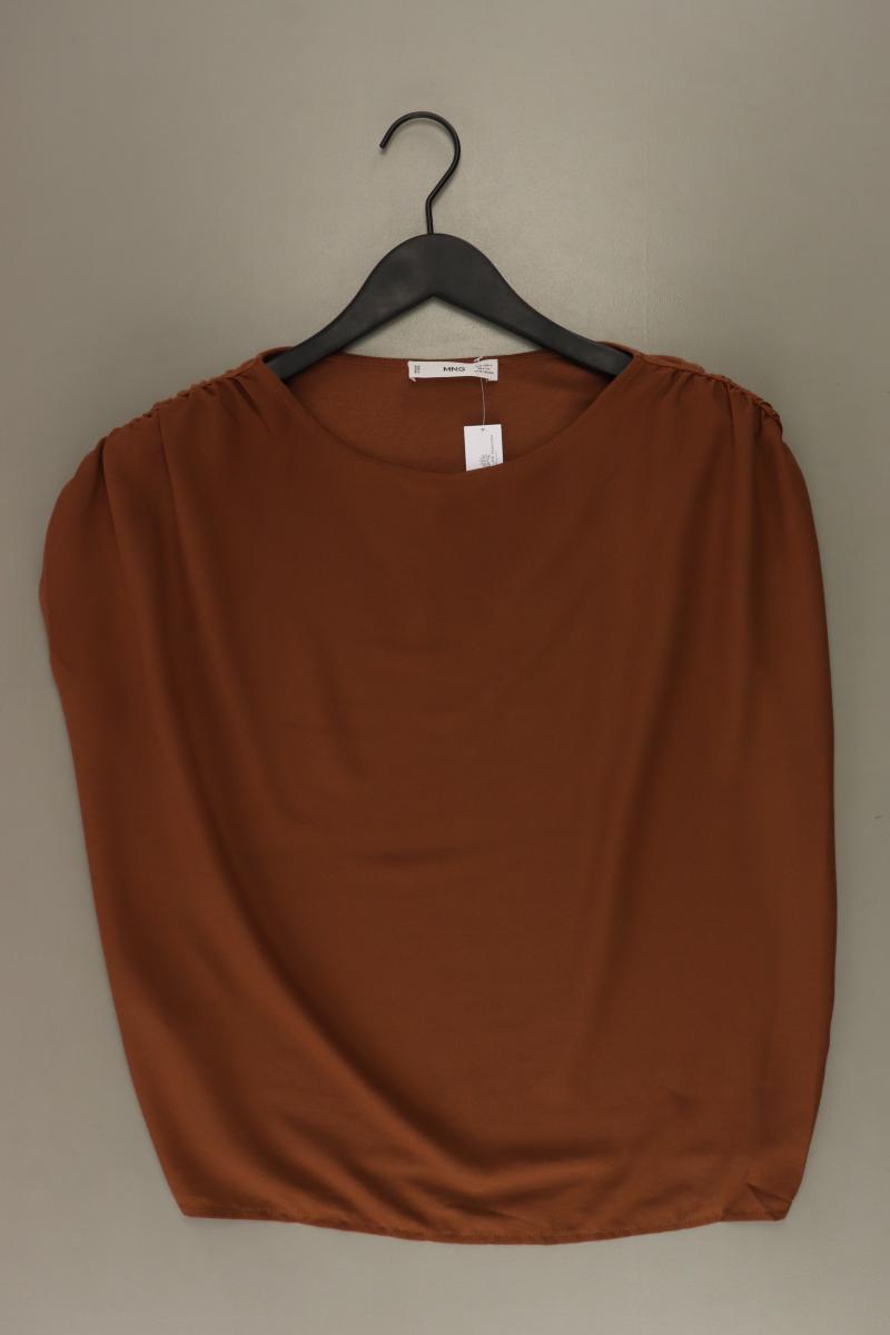 Mango Kurzarmbluse Gr. S braun aus Polyester