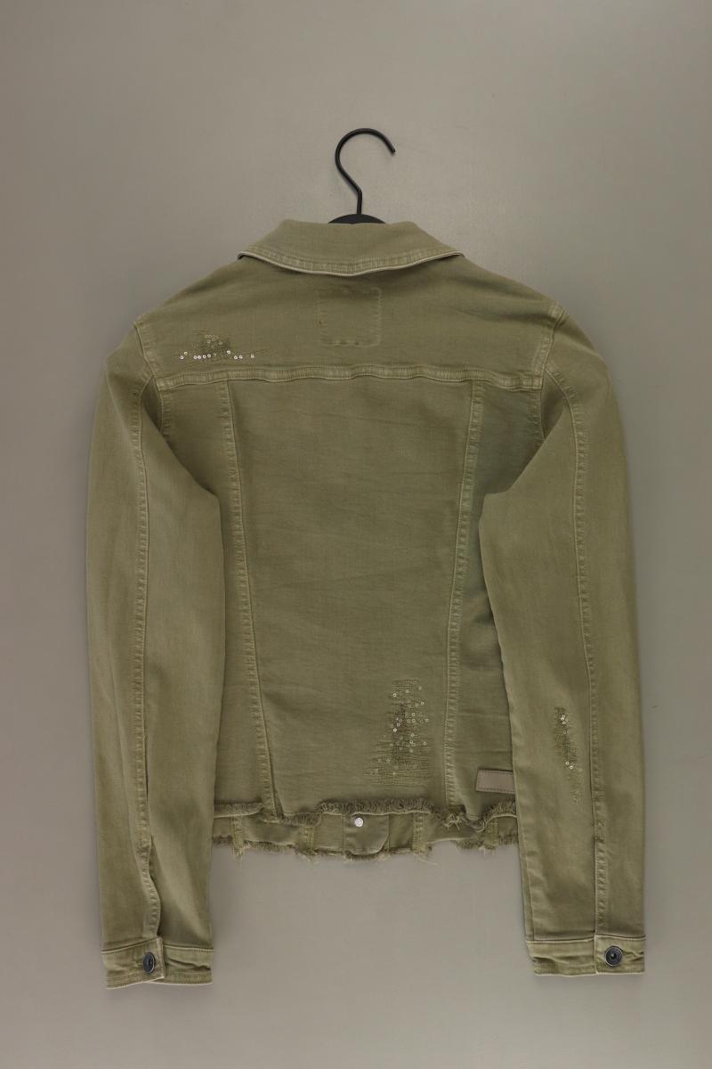 s.Oliver Übergangsjacke Gr. 36 mit Pailletten olivgrün aus Baumwolle