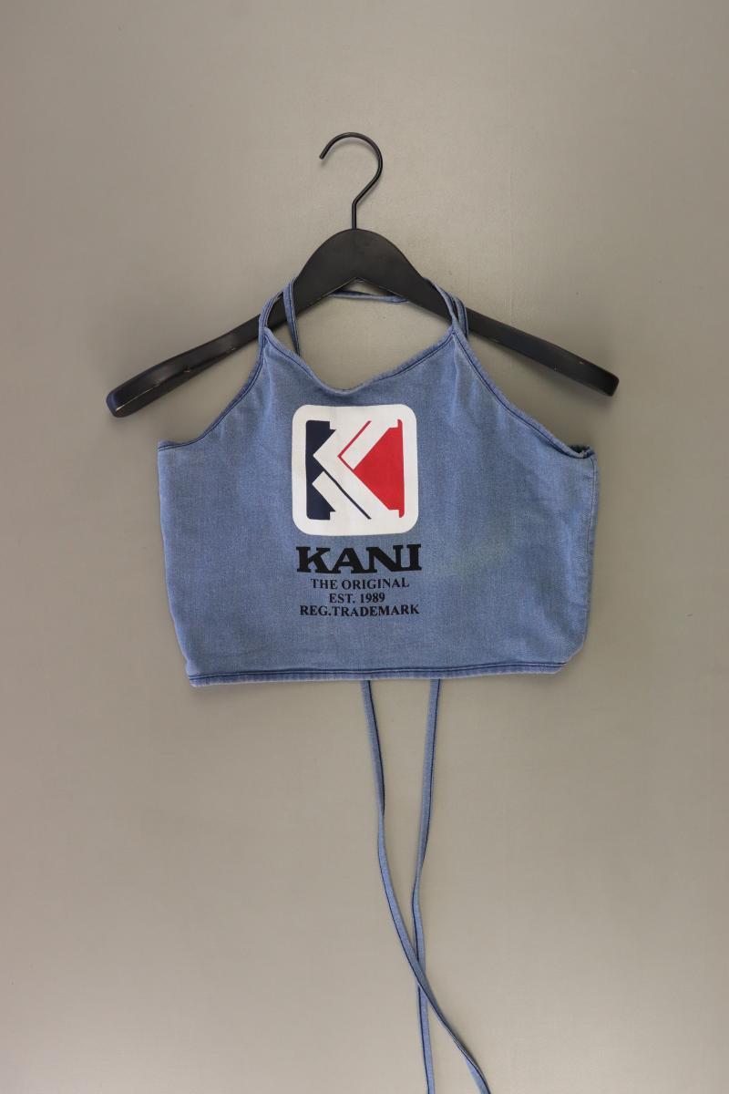 KARL KANI Crop Top Gr. L blau aus Baumwolle