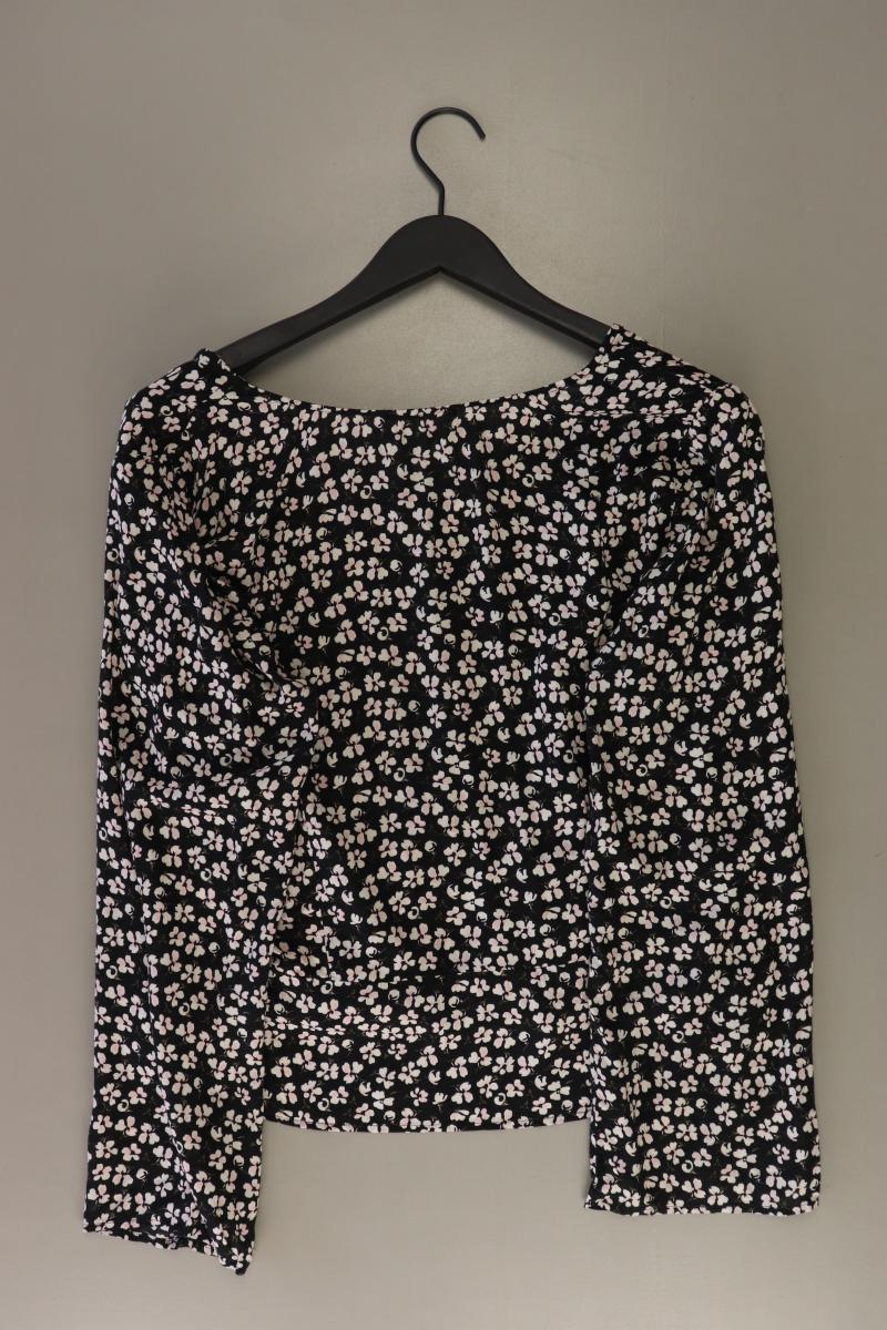 Abercrombie & Fitch Langarmbluse Gr. XL mit Blumenmuster schwarz aus Viskose