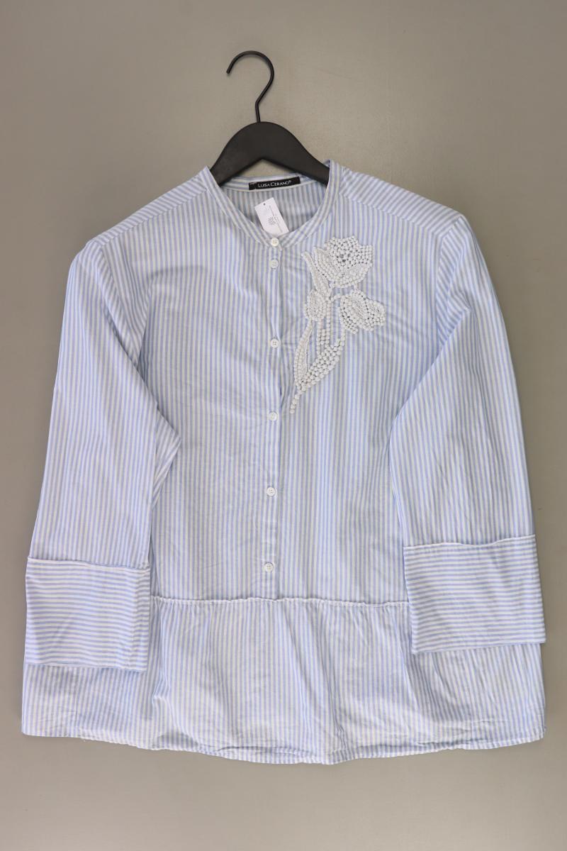 Luisa Cerano Langarmbluse Gr. 44 gestreift blau aus Baumwolle