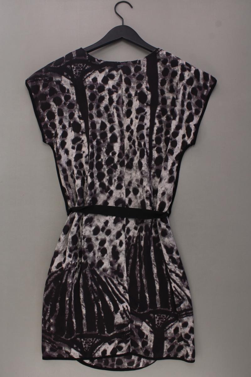 IKKS Kurzarmkleid Gr. 38 mit Tierdruck mit Gürtel grau aus Polyester