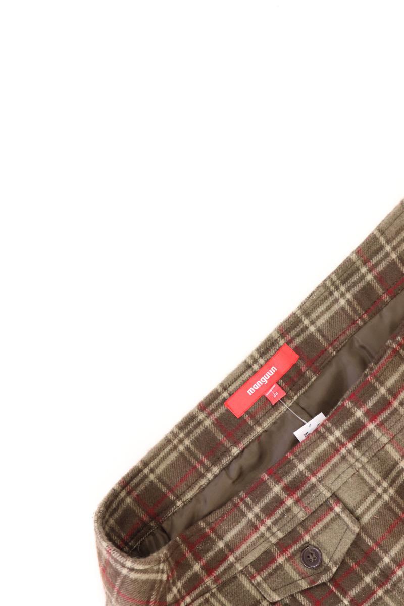Manguun Faltenrock Gr. 44 kariert braun aus Polyester