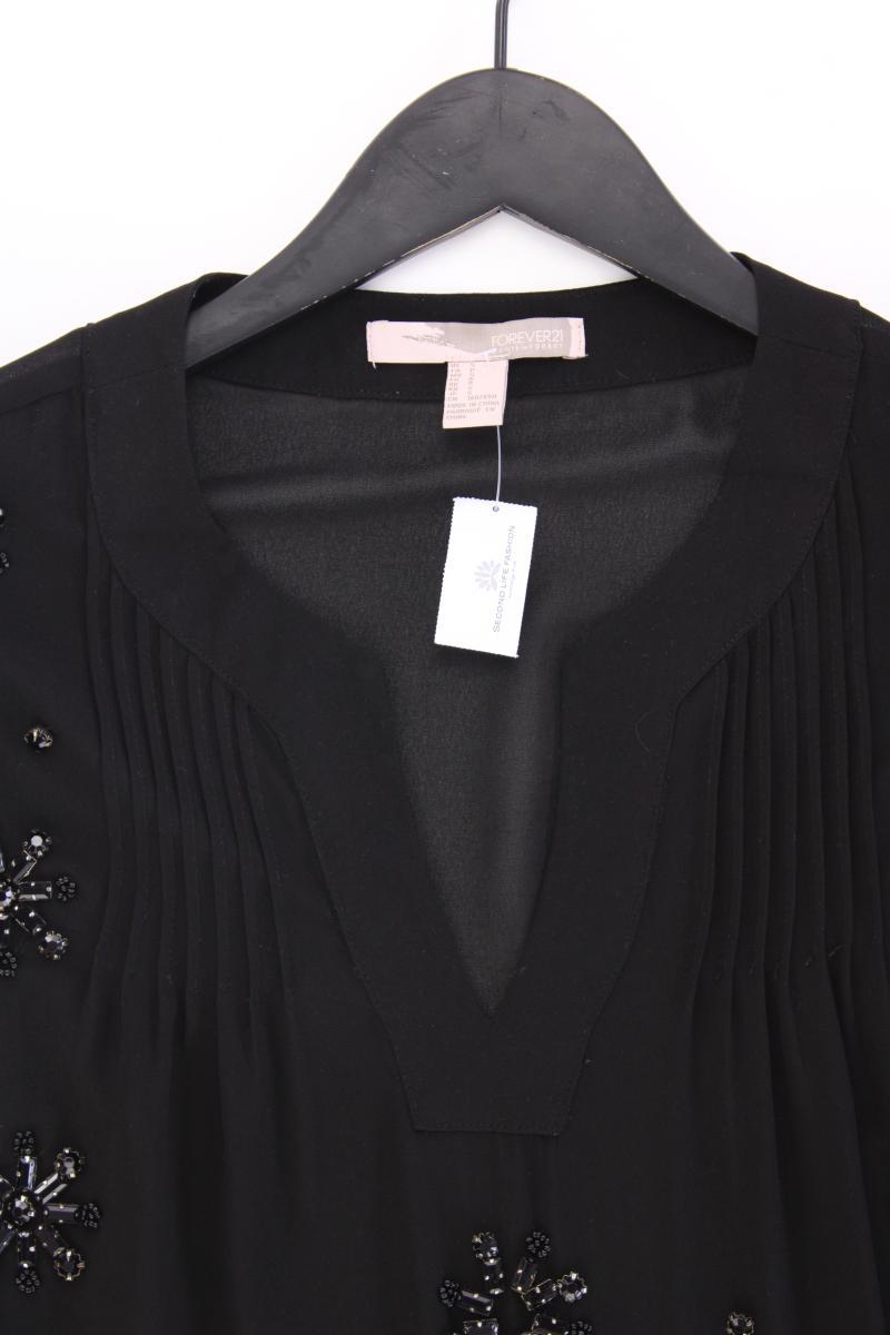 forever 21 Chiffonbluse Gr. S Kurzarm schwarz