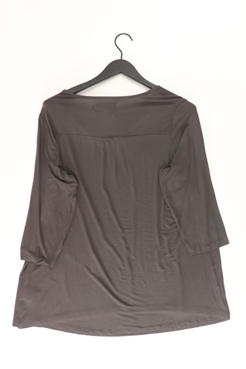 Zizzi Shirt mit V-Ausschnitt Gr. M 3/4 Ärmel grau aus Viskose